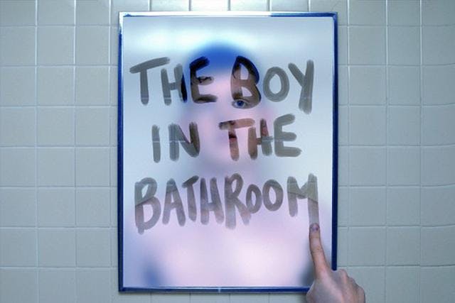 The Boy in the Bathroom card
